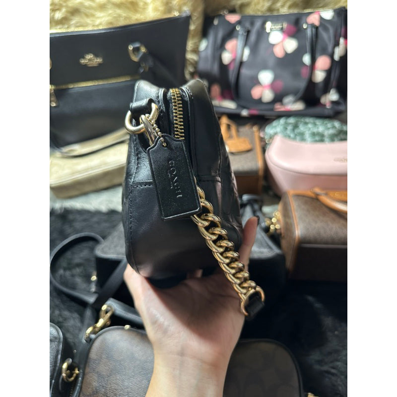 AUTHENTIC/ORIGINAL Preloved COACH Signature Leather Camera Bag