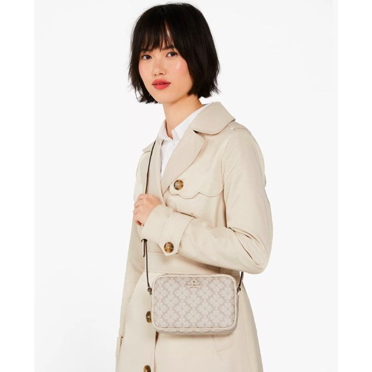 AUTHENTIC/ORIGINAL KateSpade KS Signature Spade Flower Mini Camera Bag Beige