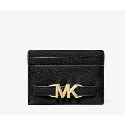 AUTHENTIC/ORIGINAL Michael K0rs MK REED LARGE PEBBLED LEATHER CARD HOLDER CASE WALLET BLACK