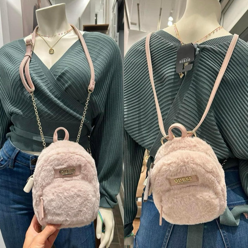 guess evan mini backpack Factory Color-Block Crossbody fur mini backpack crossbody complete with logo hardware GUESS Factory Women's Evan Mini