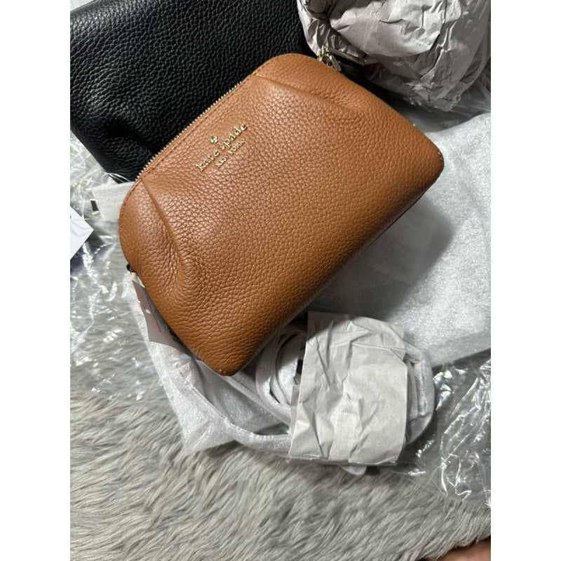 AUTHENTIC/ORIGINAL KateSpade KS Dumpling Convertible Small Crossbody Wristlet Bag Brown