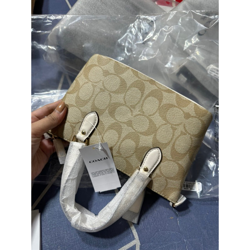 SALE! ❤️ AUTHENTIC/ORIGINAL COACH Mini Gallery Crossbody Bag In Signature Canvas White LIGHT KHAKI