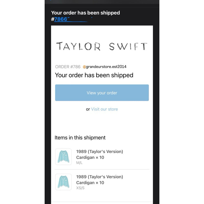 SALE! AUTHENTIC/ORIGINAL Taylor Swift OFFICIAL Merch 1989 Cardigan