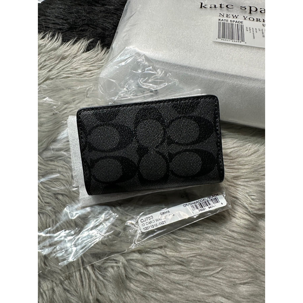 AUTHENTIC/ORIGINAL COACH ID Wallet In Signature Canvas Small Men Card Holder Wallet