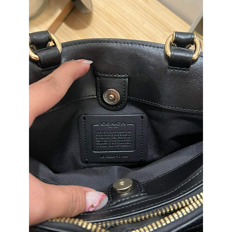 AUTHENTIC/ORIGINAL Coach Preloved Mini Mini Lillie Carryall Bag Brown