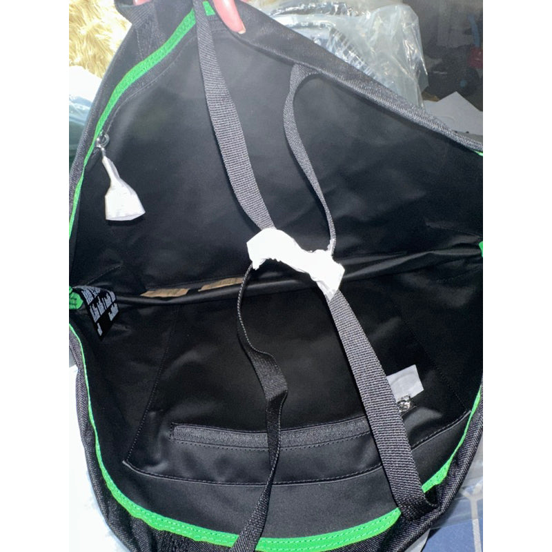 AUTHENTIC/ORIGINAL Lacoste Unisex Contrast Branding Oversized Tote Black Bag