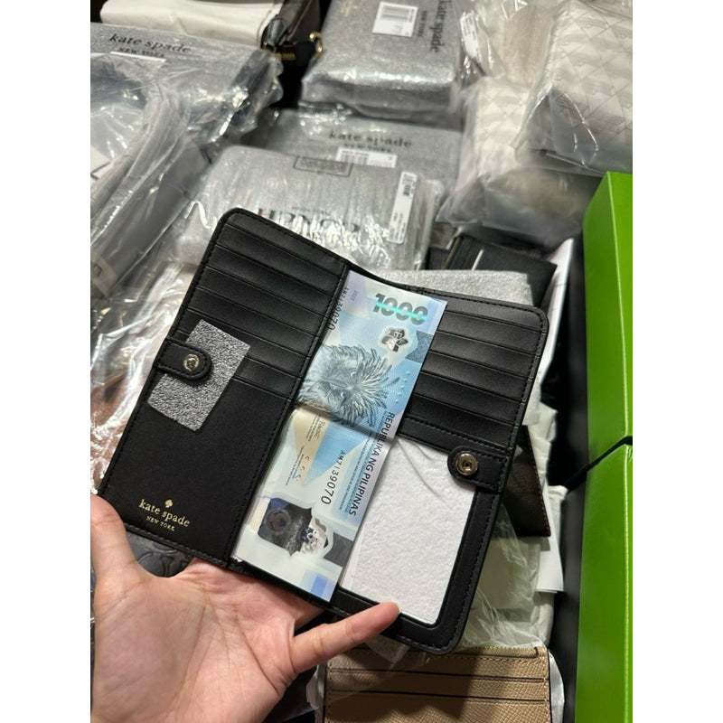 AUTHENTIC/ORIGINAL KateSpade KS Bailey Large Slim Bifold Long Wallet in BLACK