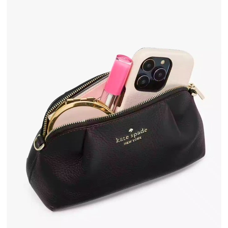 AUTHENTIC/ORIGINAL KateSpade KS Dumpling Convertible Small Crossbody Wristlet Bag Brown