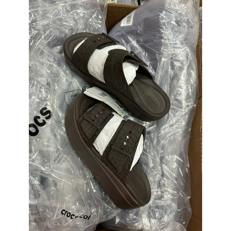 AUTHENTIC/ORIGINAL Crocs Brooklyn Croco Buckle in Color: Espresso