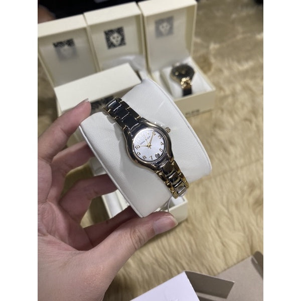 AUTHENTIC Anne Klein Women's 10-6777SVTT Two-Tone Dress Watch with an Easy to Read Dial