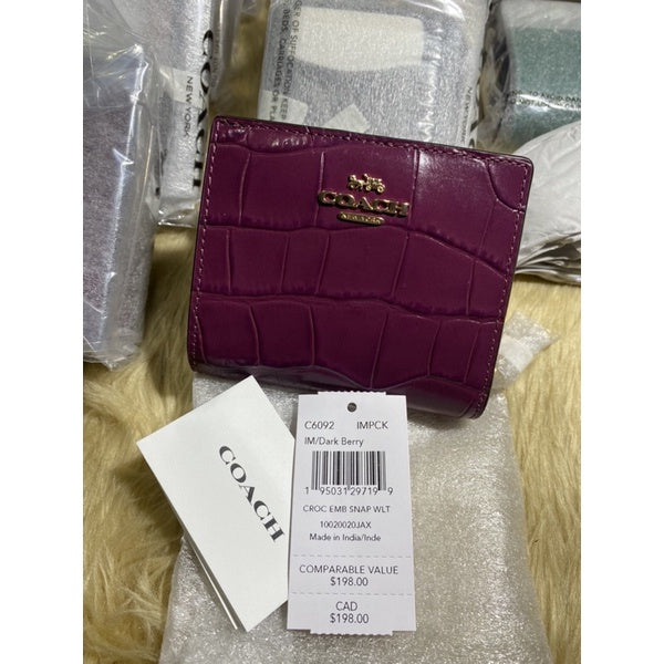 SALE! ❤️ AUTHENTIC Coach Snap Bifold Croco Wallet Card Holder