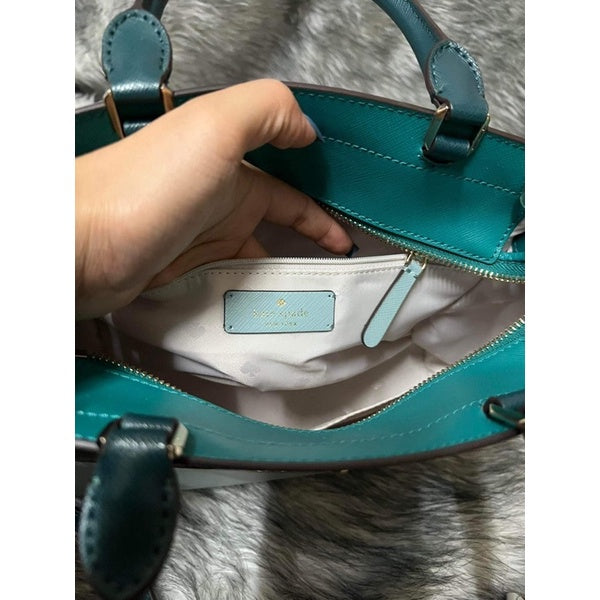 SALE! ❤️ AUTHENTIC KateSpade Preloved Staci Colorblock Medium Mint Blue Green Satchel Bag