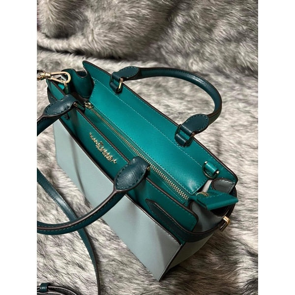 SALE! ❤️ AUTHENTIC KateSpade Preloved Staci Colorblock Medium Mint Blue Green Satchel Bag