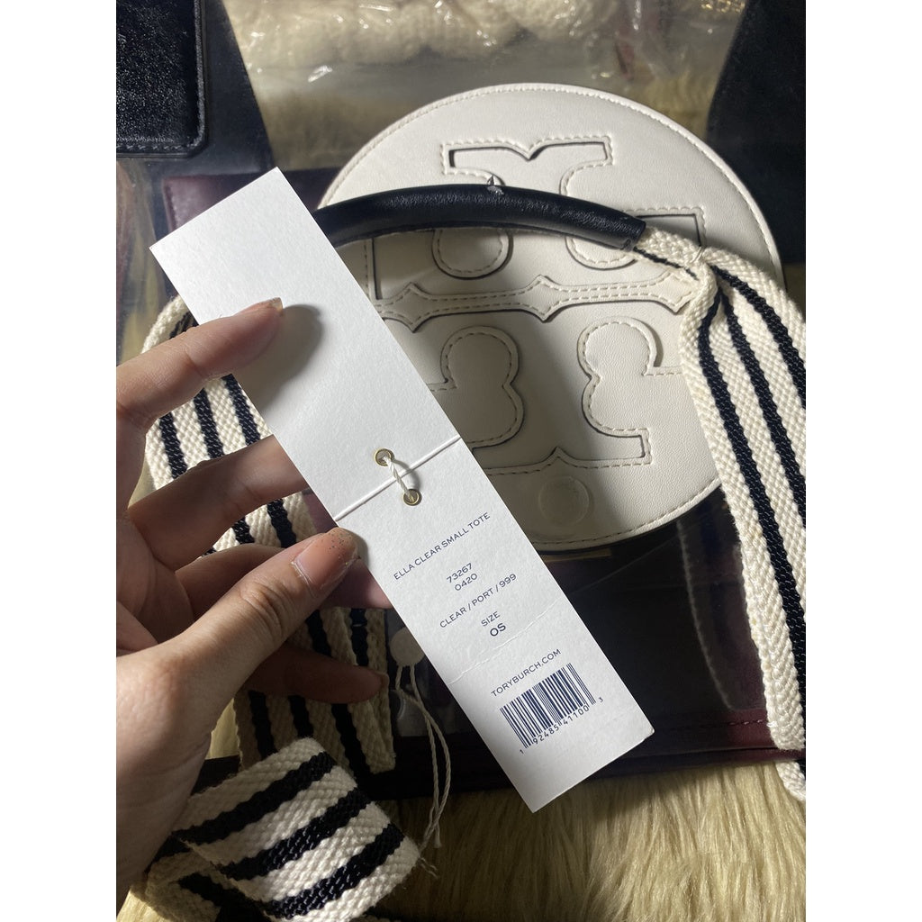AUTHENTIC TORY BURCH PRELOVED ELLA CLEAR MINI TOTE BAG