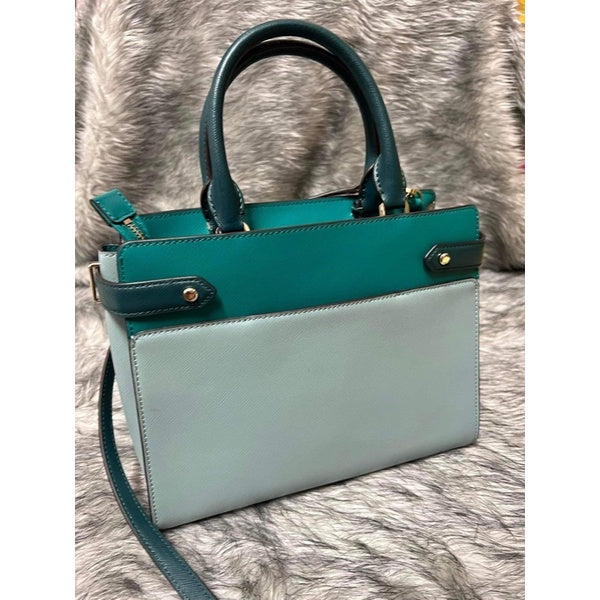 SALE! ❤️ AUTHENTIC KateSpade Preloved Staci Colorblock Medium Mint Blue Green Satchel Bag