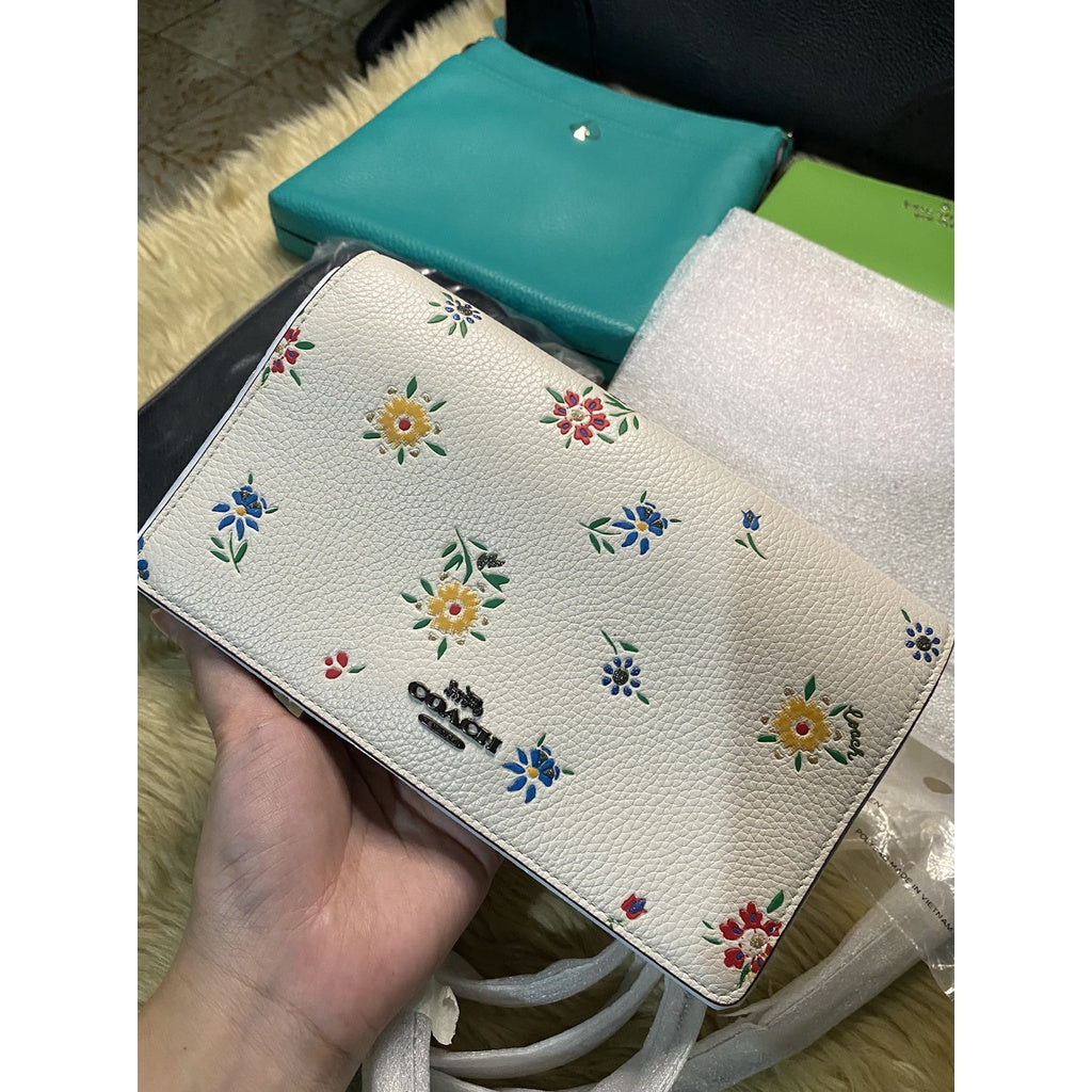 SALE! ❤️ AUTHENTIC/ORIGINAL COACH Hayden Foldover Wildflower Print Crossbody Bag in White Floral
