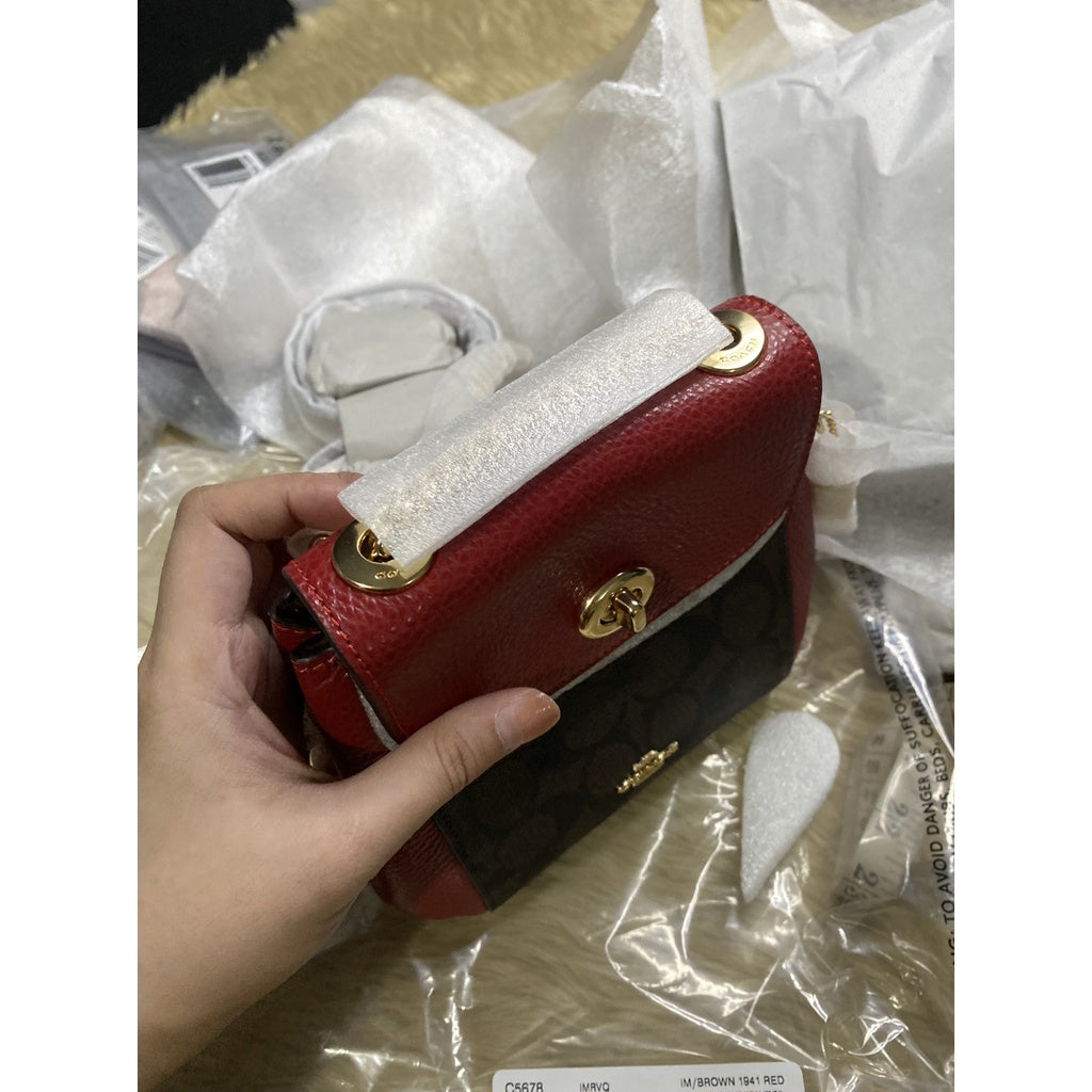 AUTHENTIC/ORIGINAL COACH Convertible Mini Backpack In Signature Canvas Brown 1941 Red