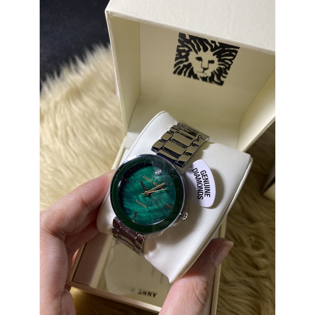 AUTHENTIC Anne Klein Women's Japanese Quartz Dress Watch with Metal Strap, Silver AK/1363GNSV