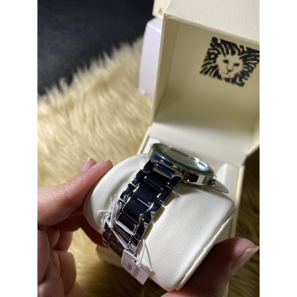 AUTHENTIC Anne Klein Women's Japanese Quartz Dress Watch with Metal Strap, Silver AK/1363GNSV