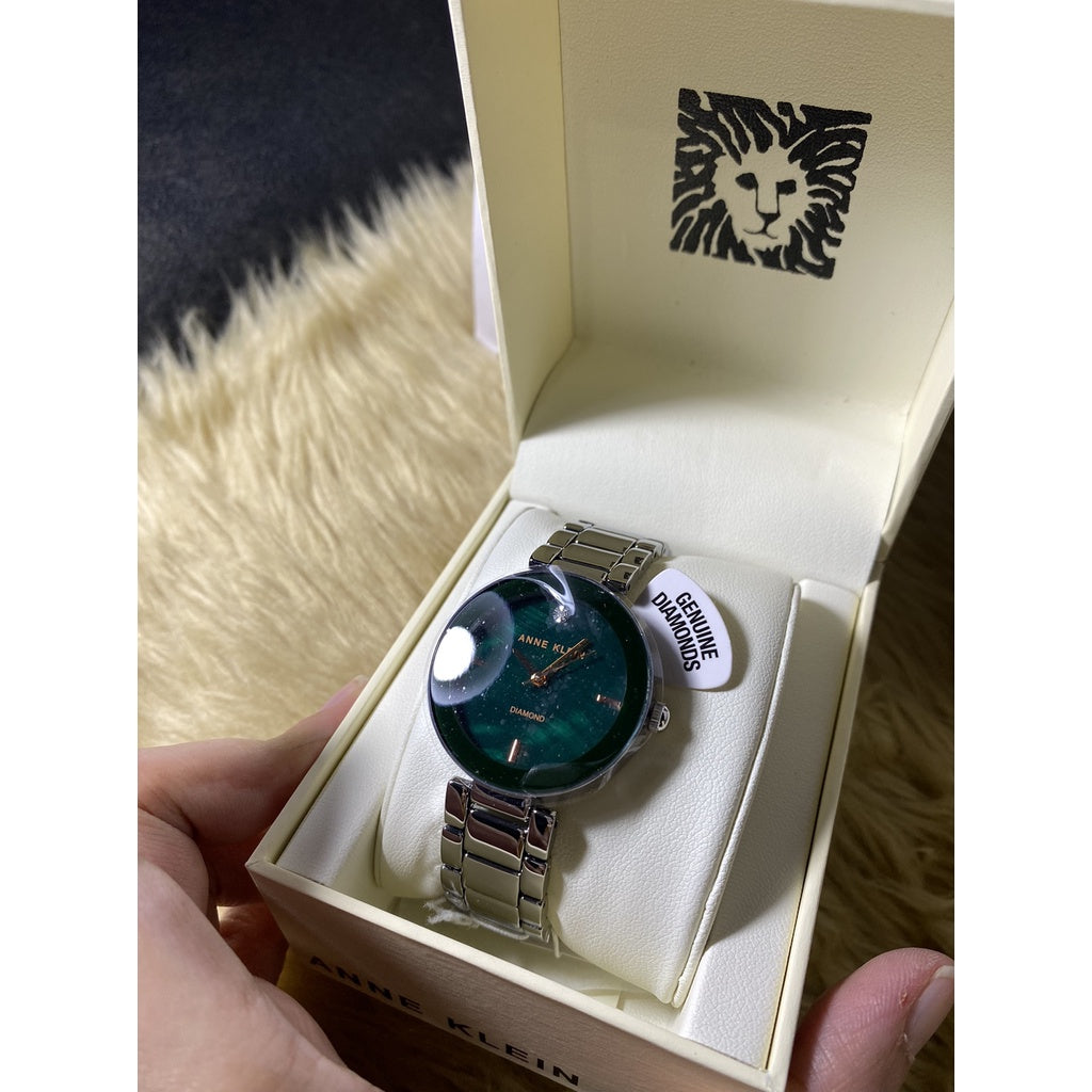 AUTHENTIC Anne Klein Women's Japanese Quartz Dress Watch with Metal Strap, Silver AK/1363GNSV