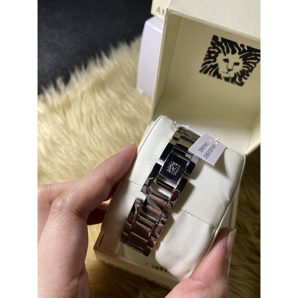 AUTHENTIC Anne Klein Women's Japanese Quartz Dress Watch with Metal Strap, Silver AK/1363GNSV