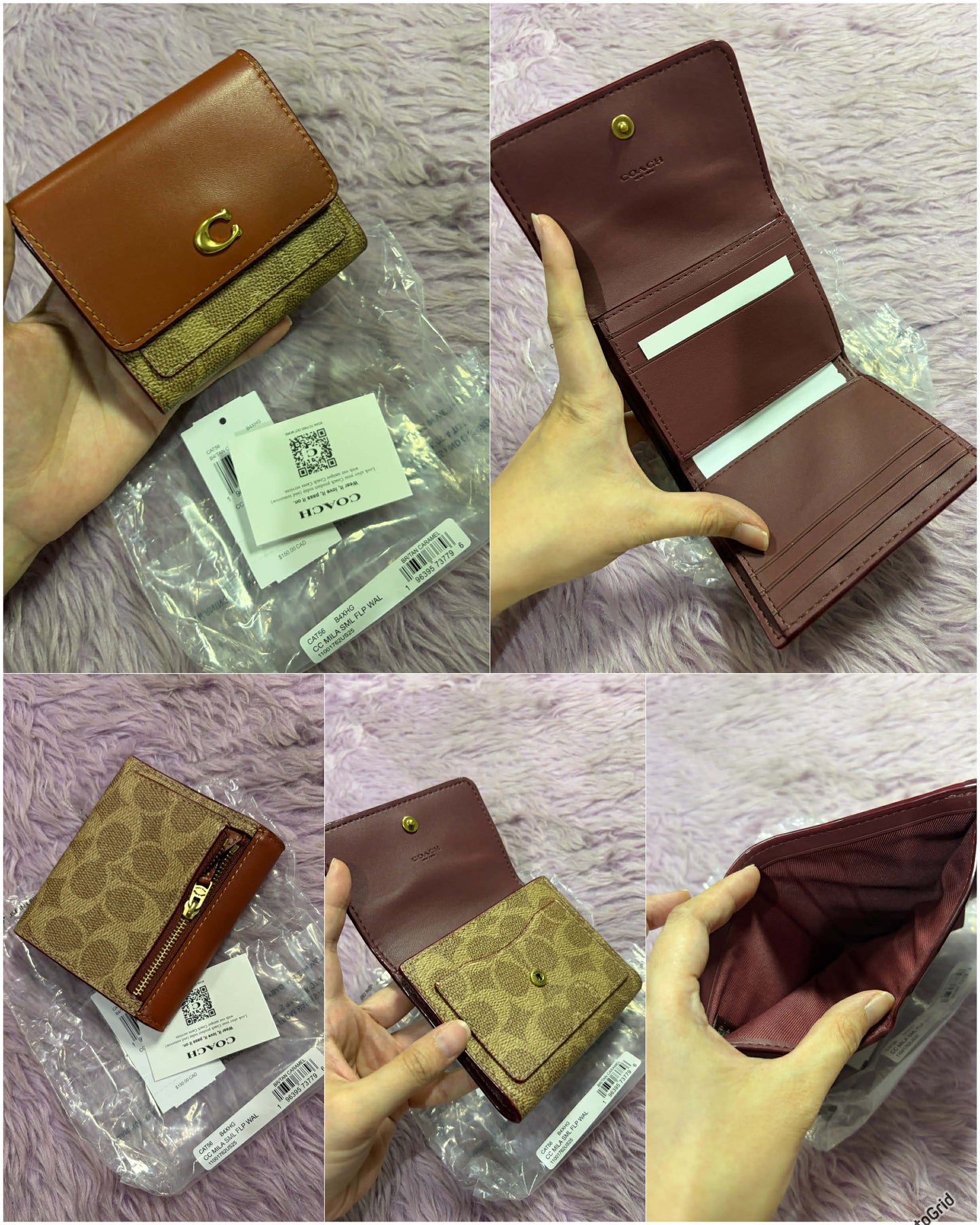 ORIG & IMPORTED CCH Retail Mila Small Flap Trifold Black/Beige/Taupe/Brown Wallet