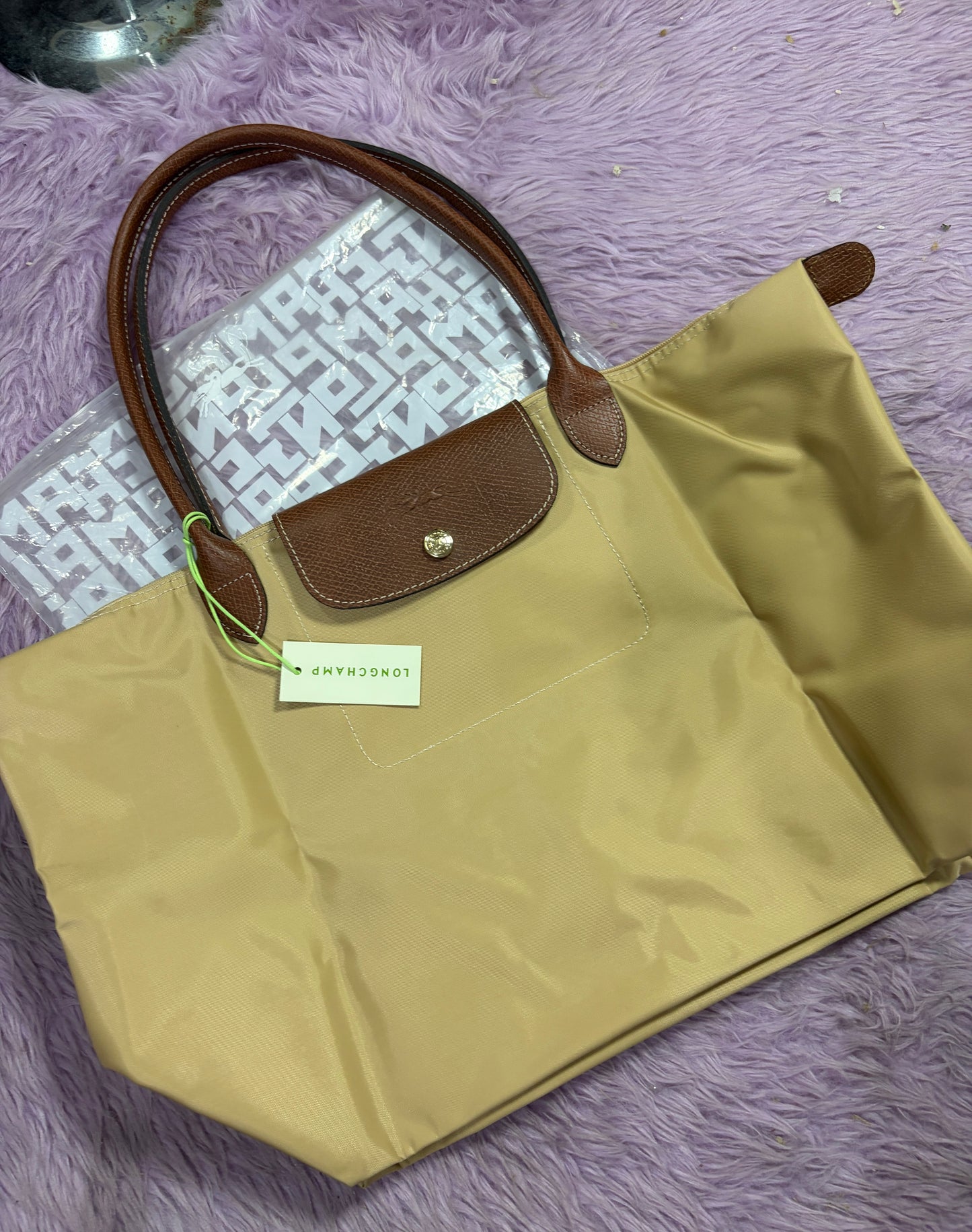 ORIG & IMPORTED Longchamp Le Pliage Original Medium & Large Tote bag BLACK/BROWN/BEIGE