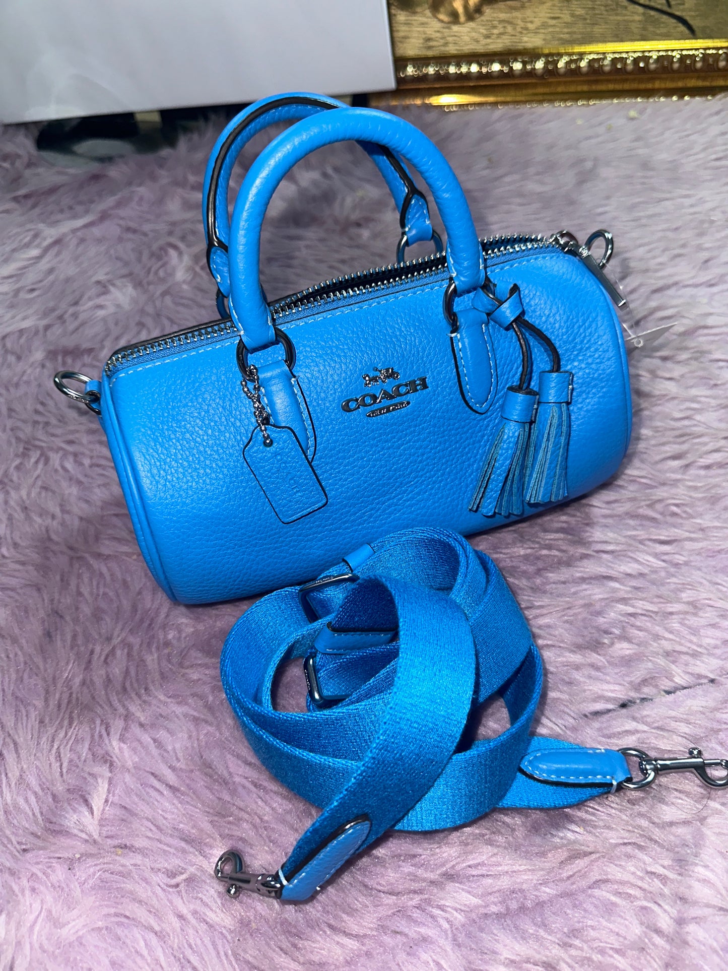 ORIG Preloved CCH Lacey Crossbody Small Barrel Blue Bag