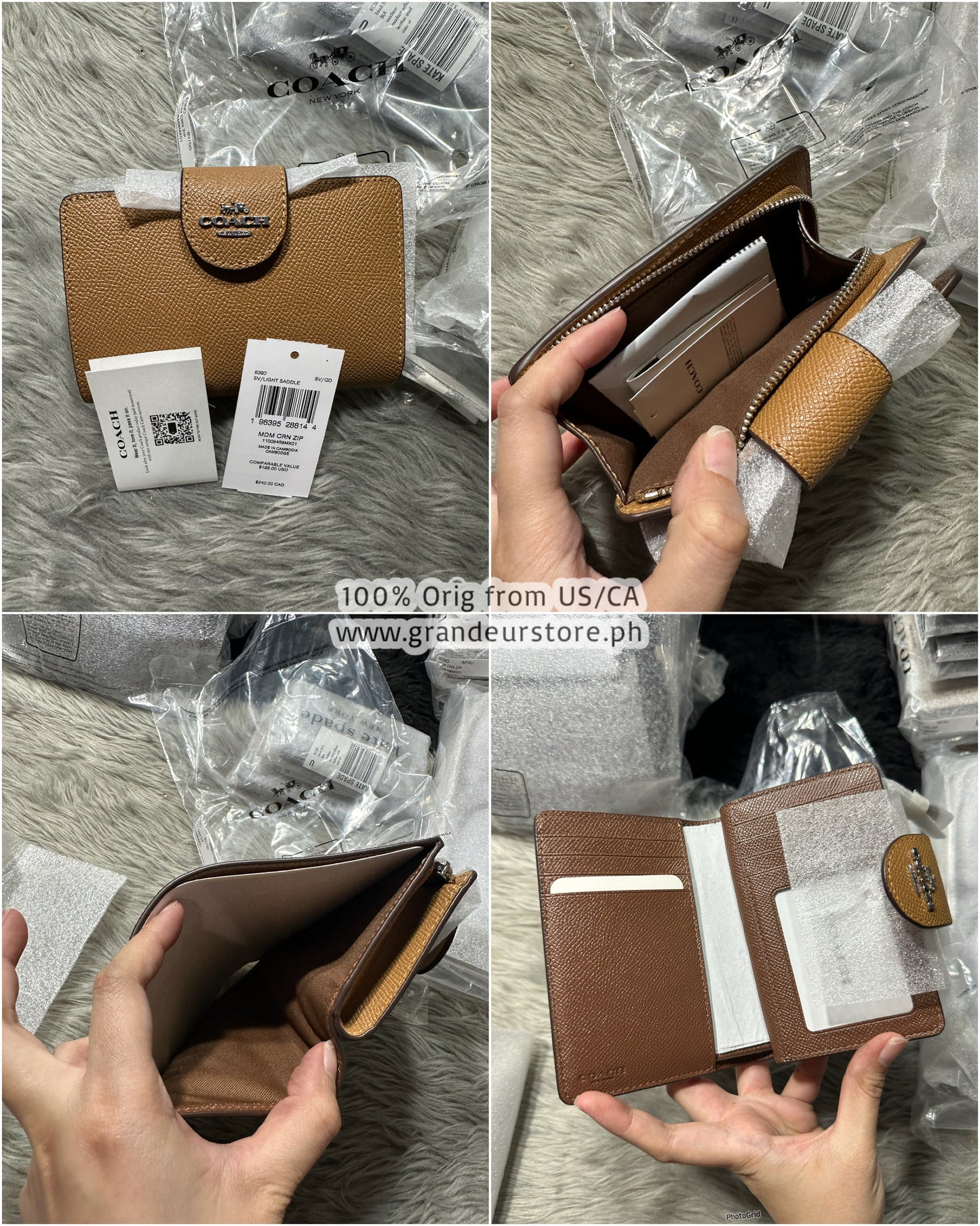 AUTHENTIC/ORIGINAL COACH MEDIUM CORNER ZIP BIFOLD WALLET