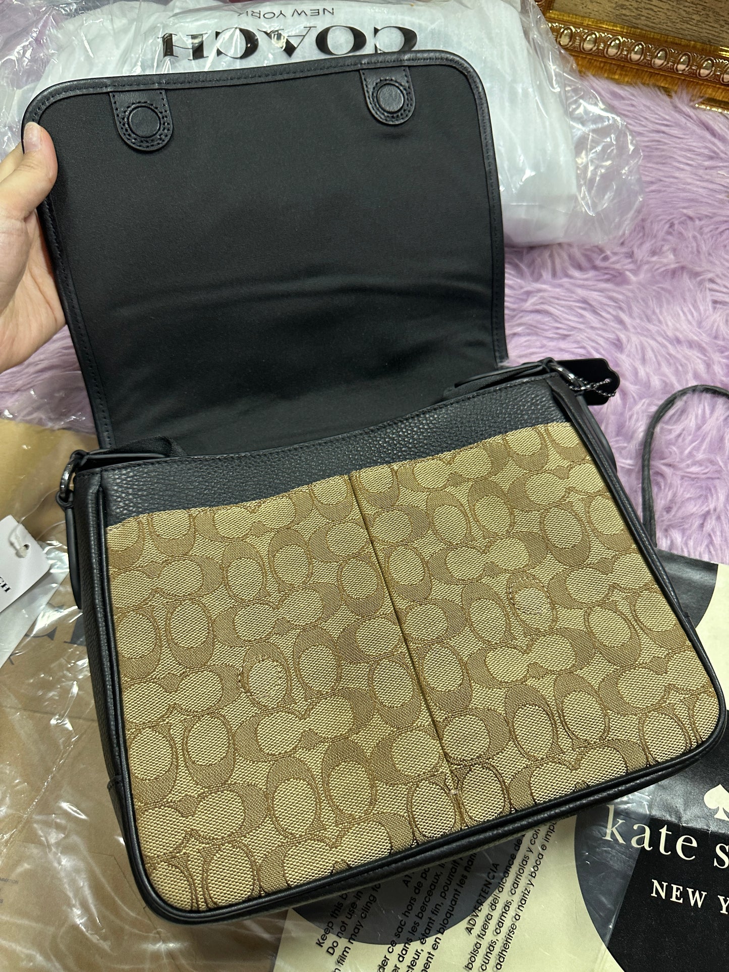 ORIG & IMPORTED CCH Sprint Map Men Flap Bag 25 In Signature Jacquard