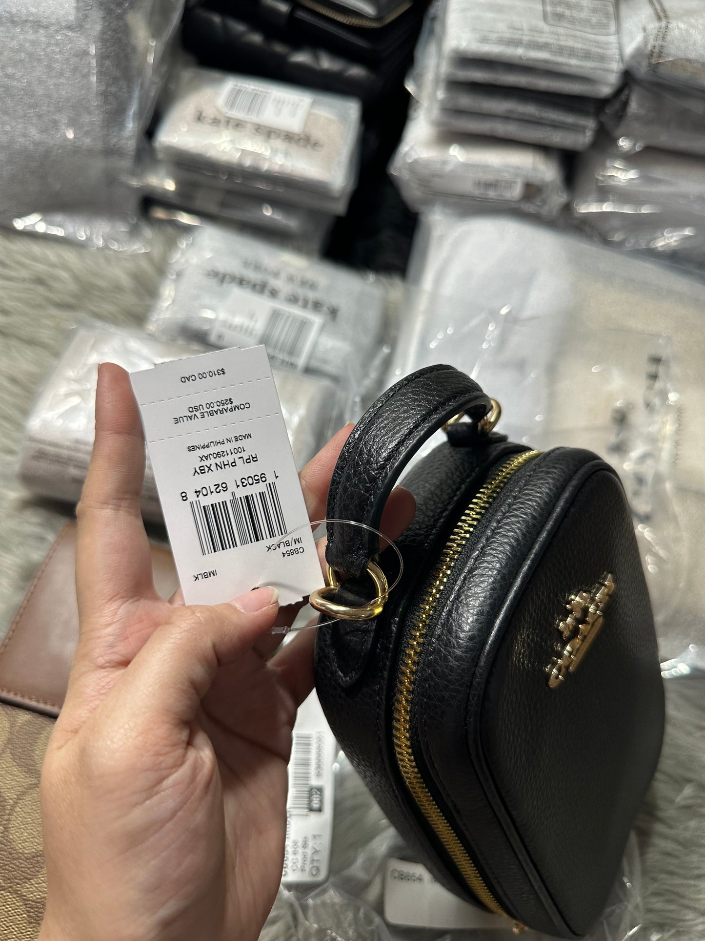 AUTHENTIC/ORIGINAL COACH Eva Phone Crossbody Small Bag Black