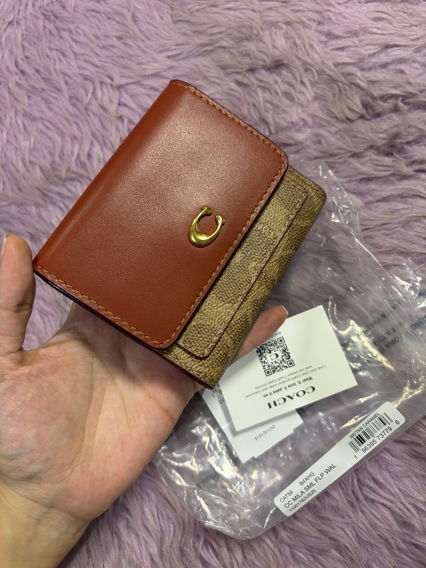 ORIG & IMPORTED CCH Retail Mila Small Flap Trifold Black/Beige/Taupe/Brown Wallet