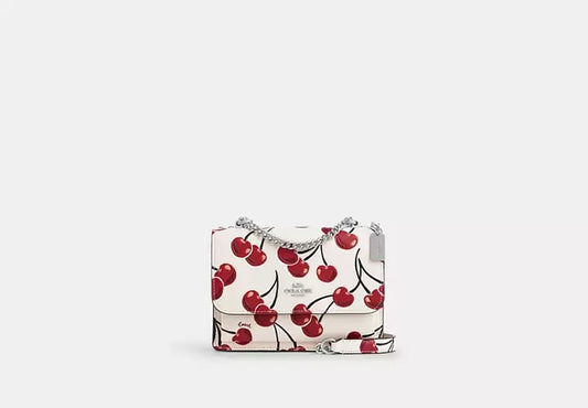 AUTHENTIC/ORIGINAL COACH Mini Klare Crossbody Bag With Cherry Print