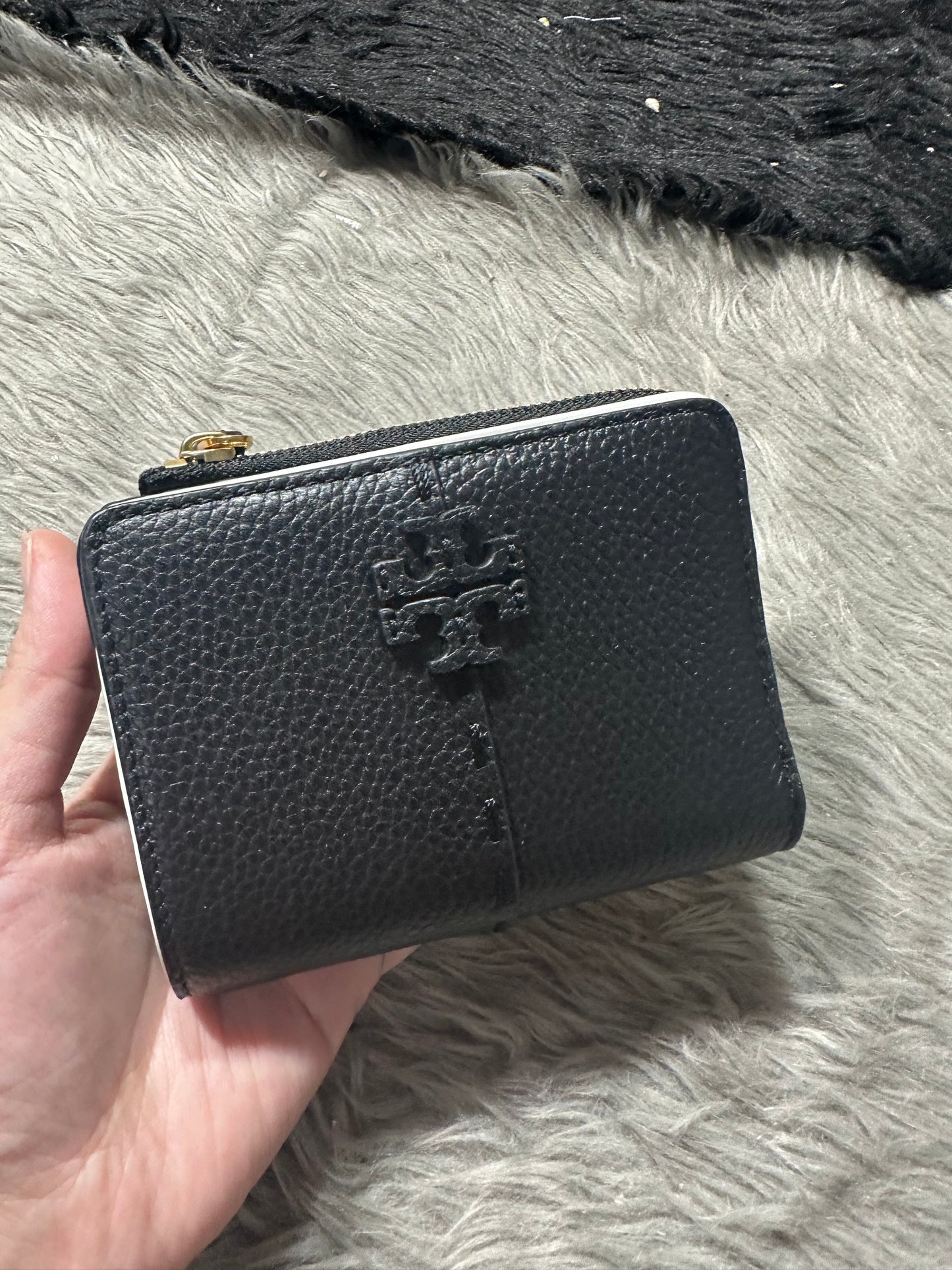 AUTHENTIC/ORIGINAL Tory Burch McGraw Bifold Wallet Black