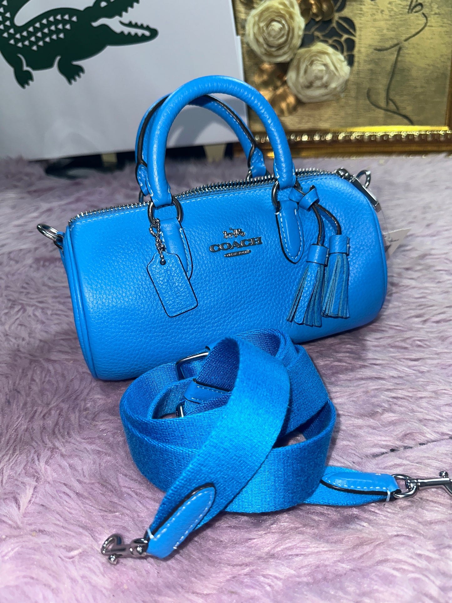 ORIG Preloved CCH Lacey Crossbody Small Barrel Blue Bag