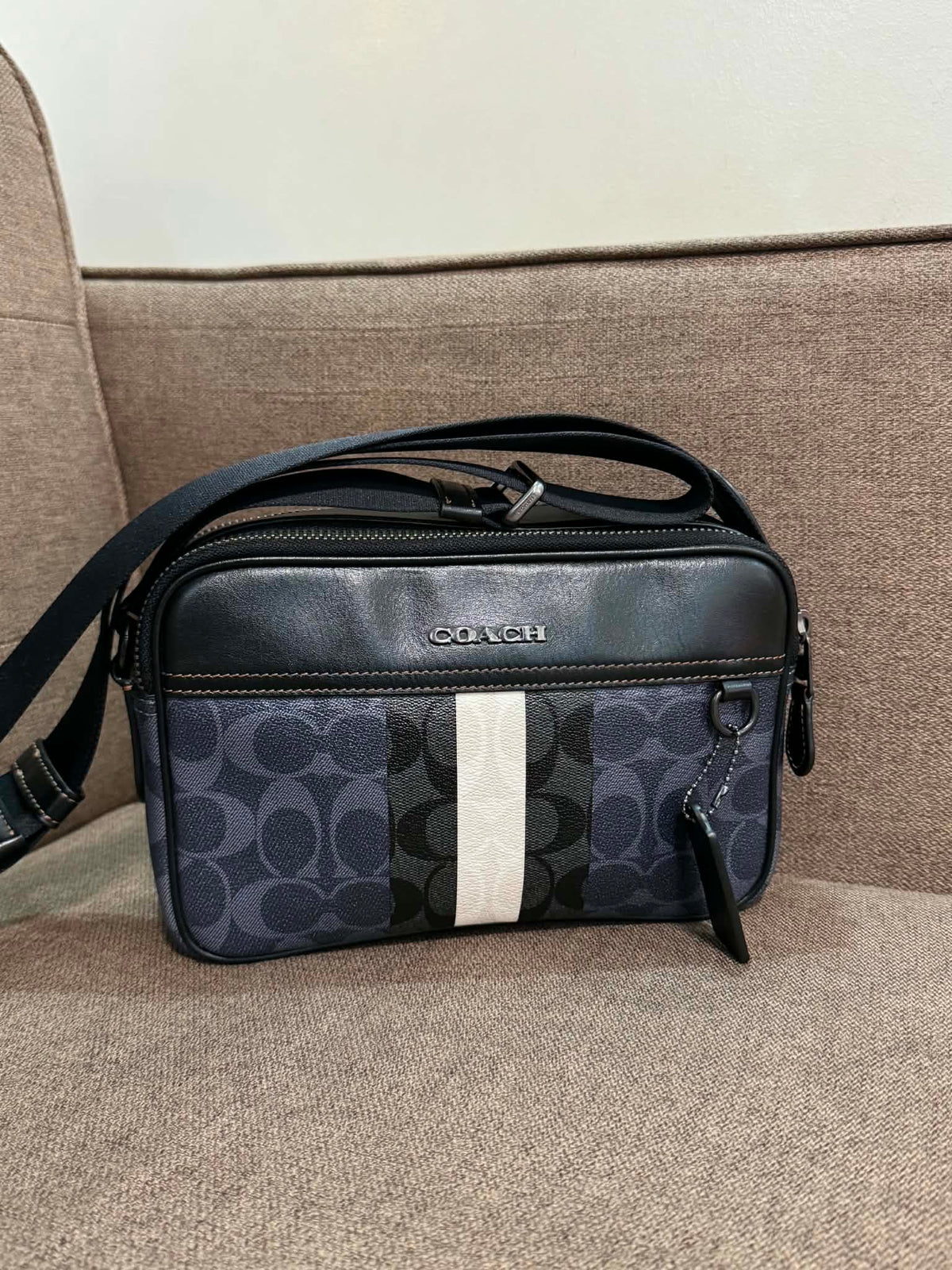 ORIG Preloved CCH Graham Crossbody Men's Bag in Blue Varsity Stripe