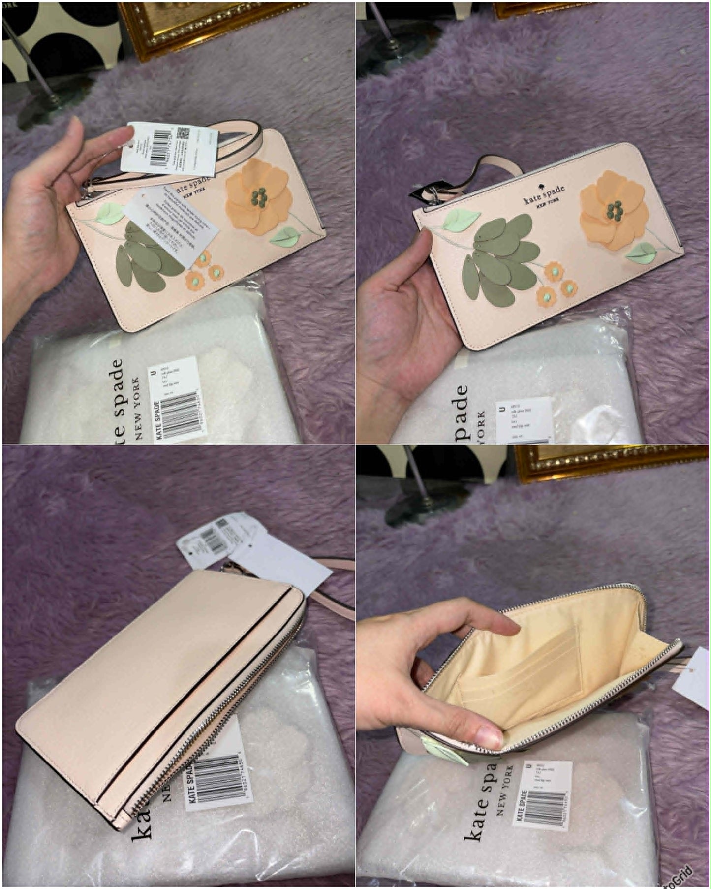ORIG & IMPORTED KS Lucy Small & Medium L-zip Wristlet Wallet