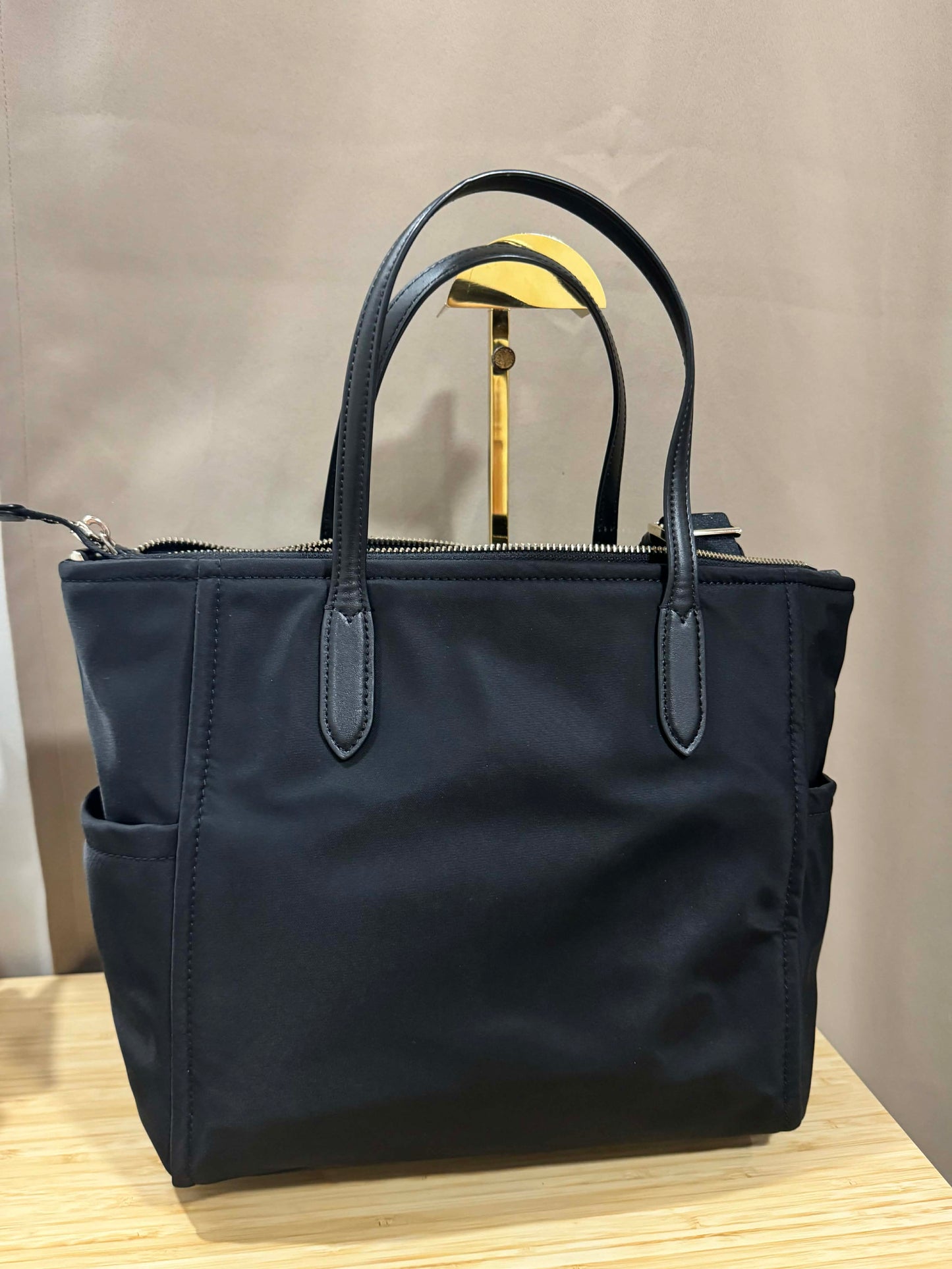 ORIG Preloved KS Chelsea Medium Satchel Black Nylon Bag