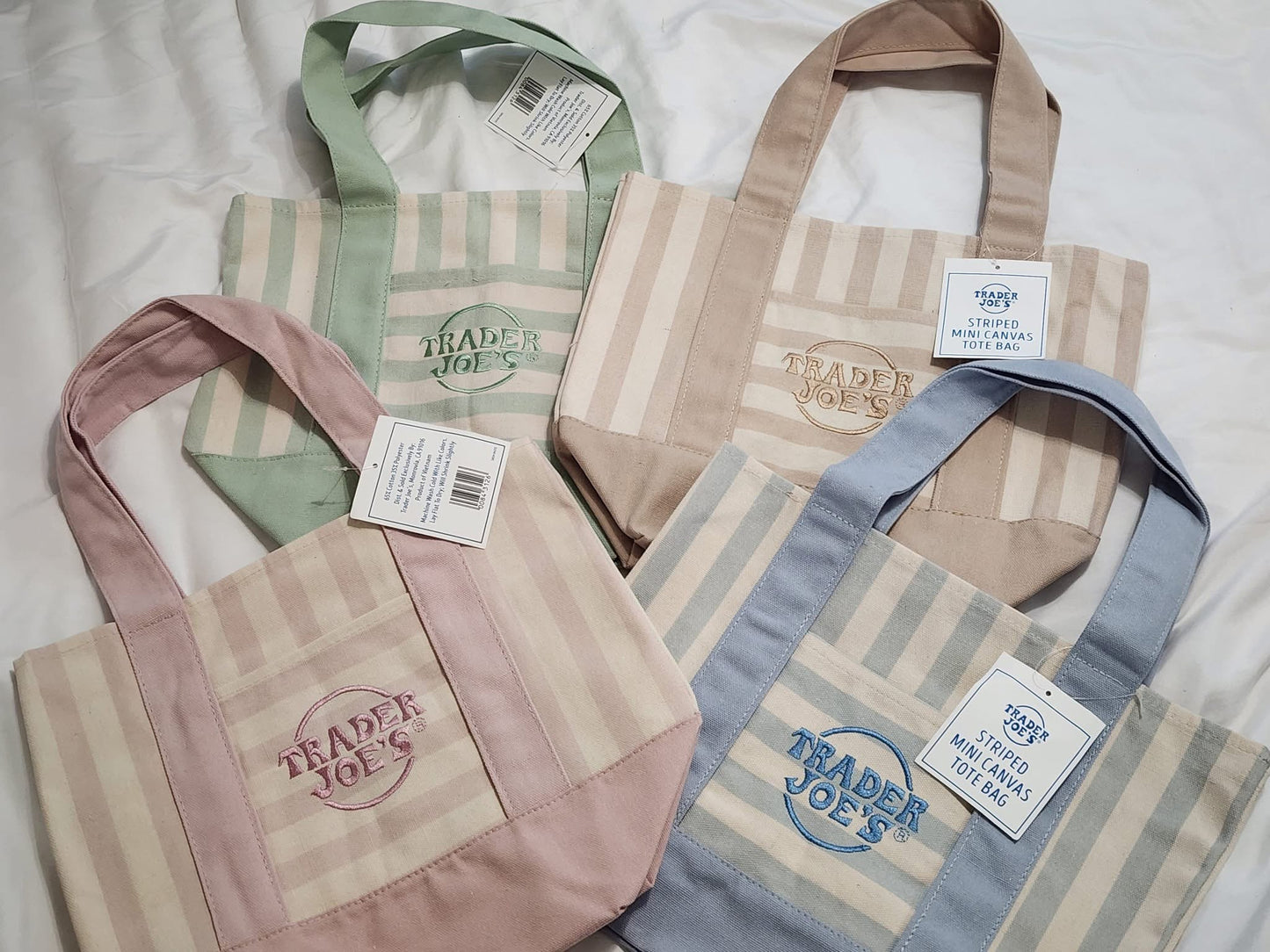 ORIG & IMPORTED NEW Trader Joe’s TJ Canvas Large Small Tote Bag Reusable
