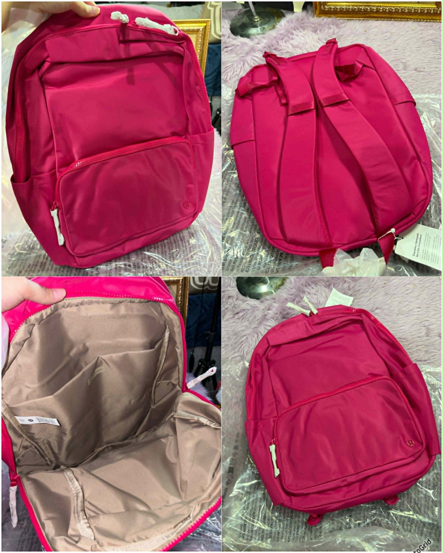 ORIG & IMPORTED Lululemon New Crew Backpack 22L Large Laptop Backpack Bag Pink/Black/Green