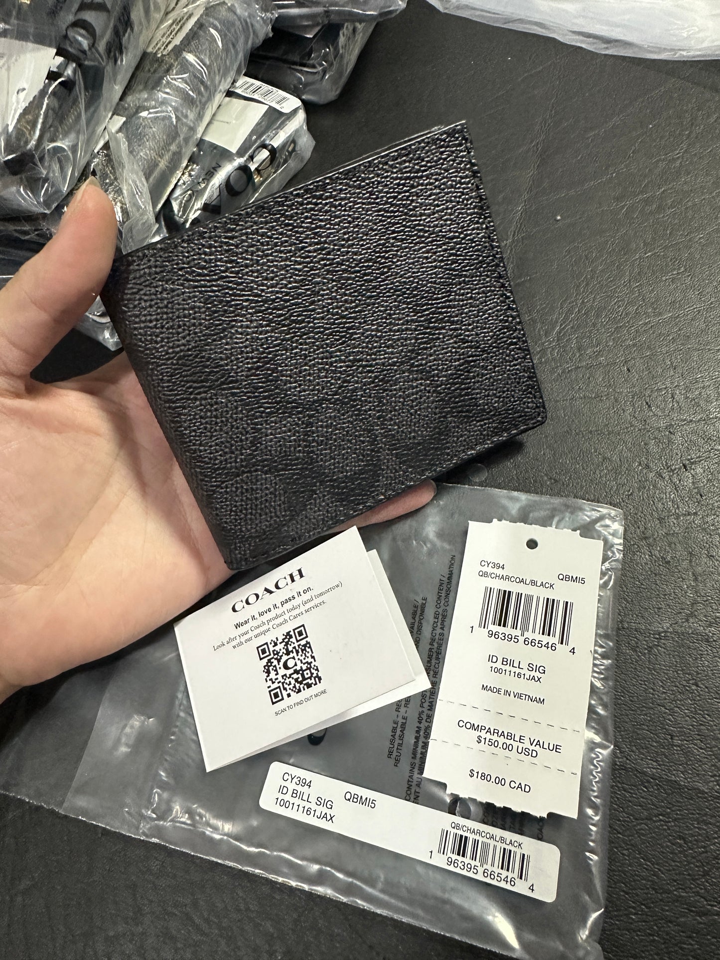 ORIG & IMPORTED CCH Id Billfold Wallet In Signature Canvas for Men NO INSERT