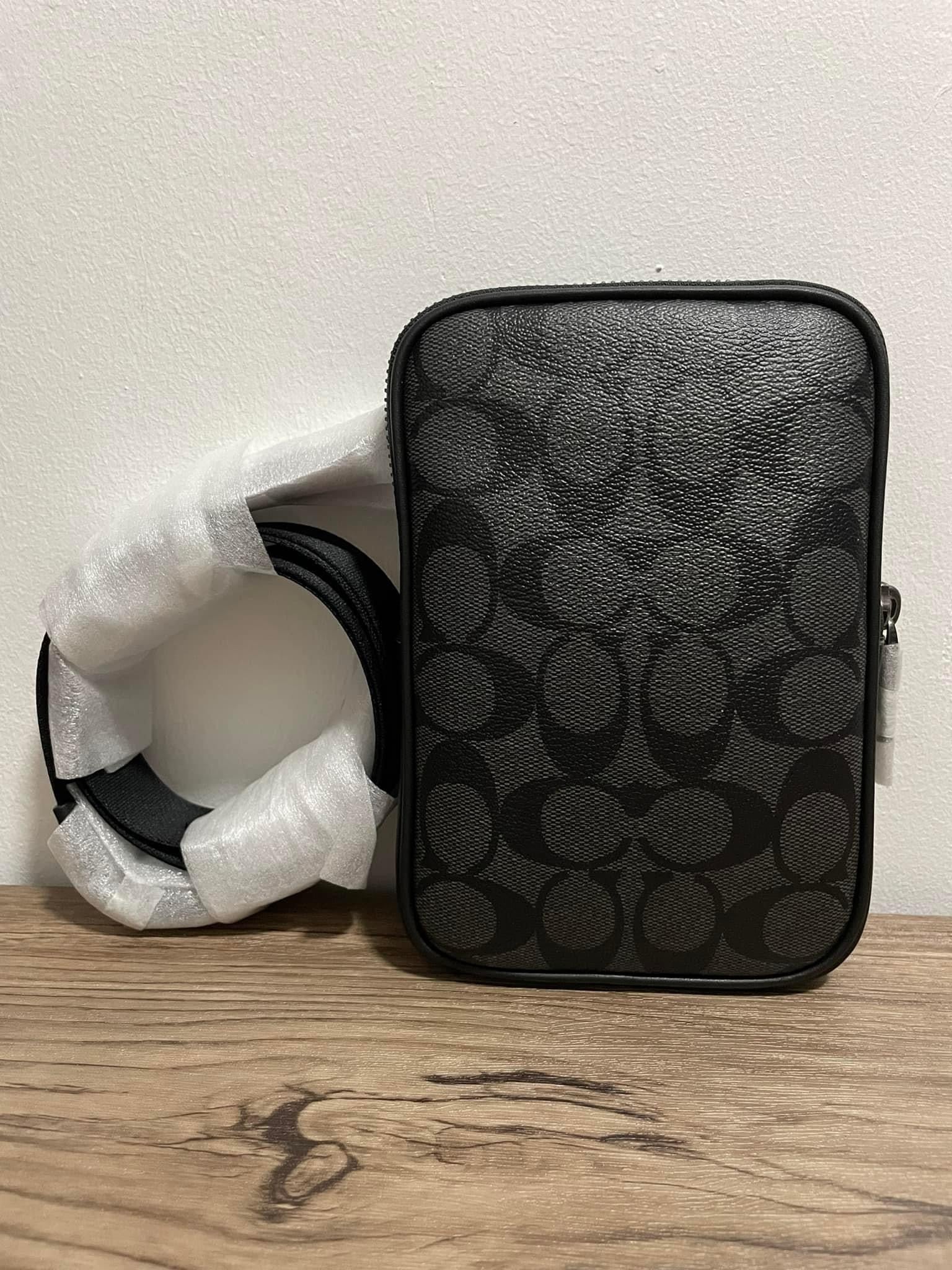 AUTHENTIC/ORIGINAL COACH Aden Crossbody Small Phone Bag Black