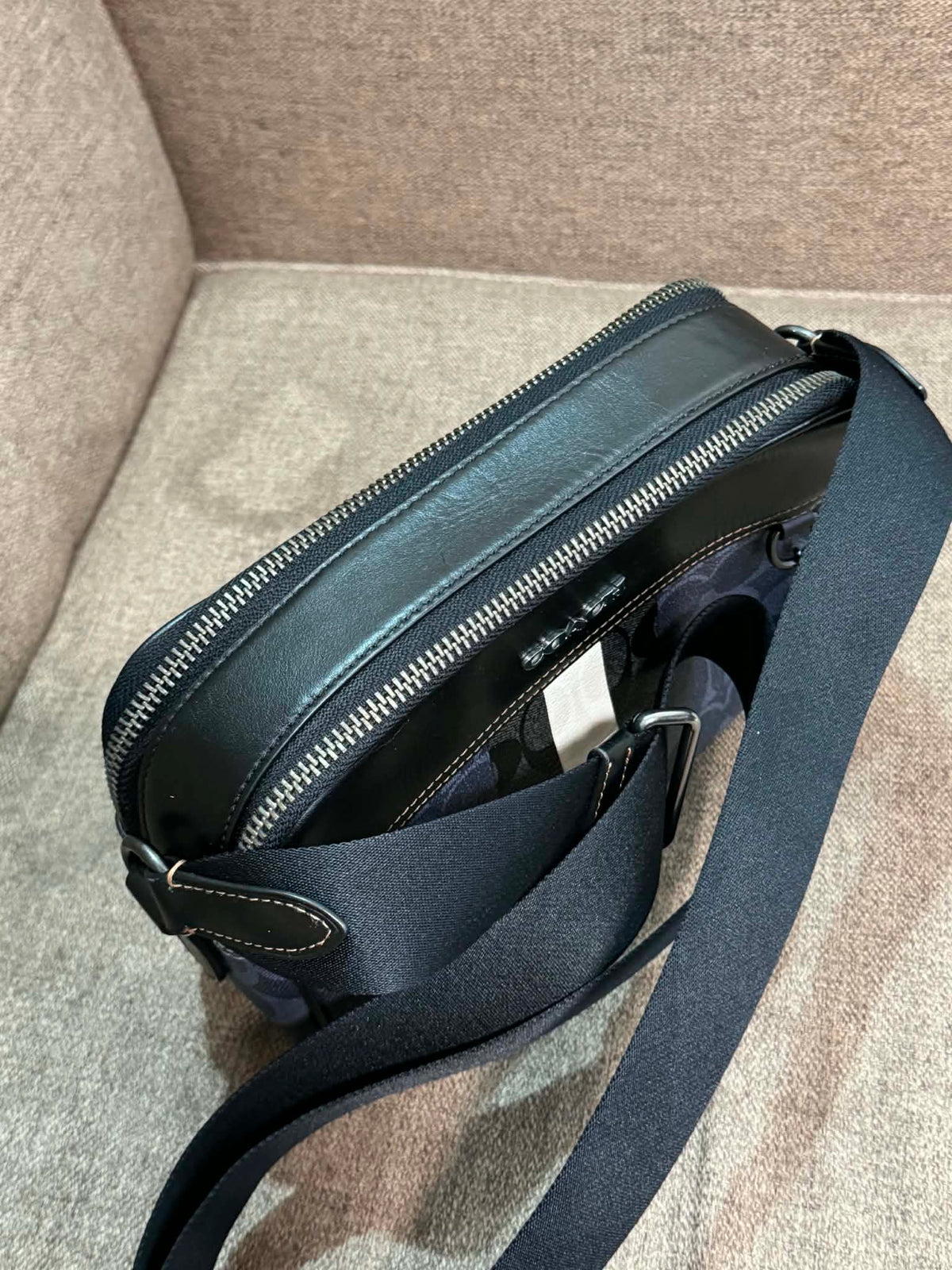 ORIG Preloved CCH Graham Crossbody Men's Bag in Blue Varsity Stripe
