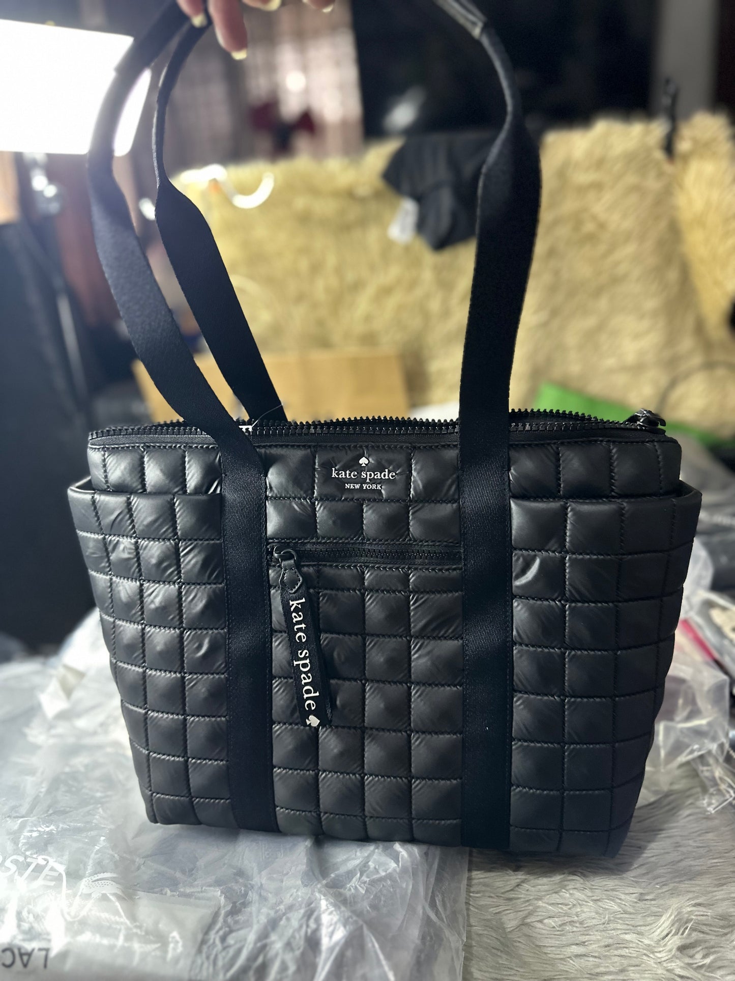 AUTHENTIC/ORIGINAL KateSpade Camden Quilted Medium Tote Bag Black