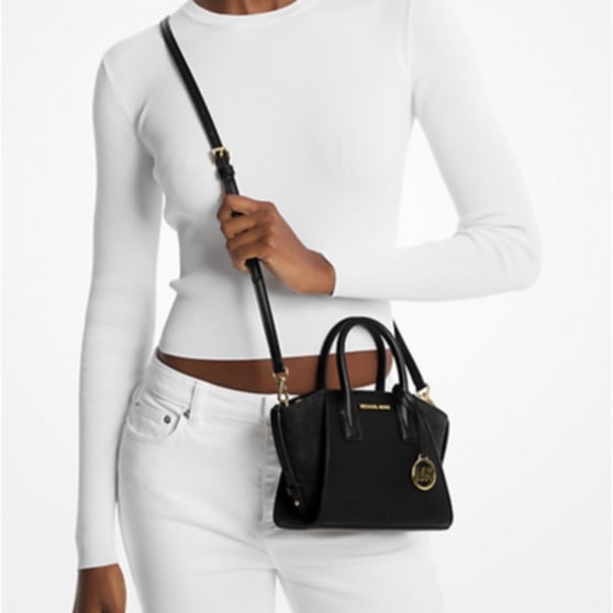 AUTHENTIC/ORIGINAL Michael Kors MK Avril Extra-Small Leather and Suede Satchel