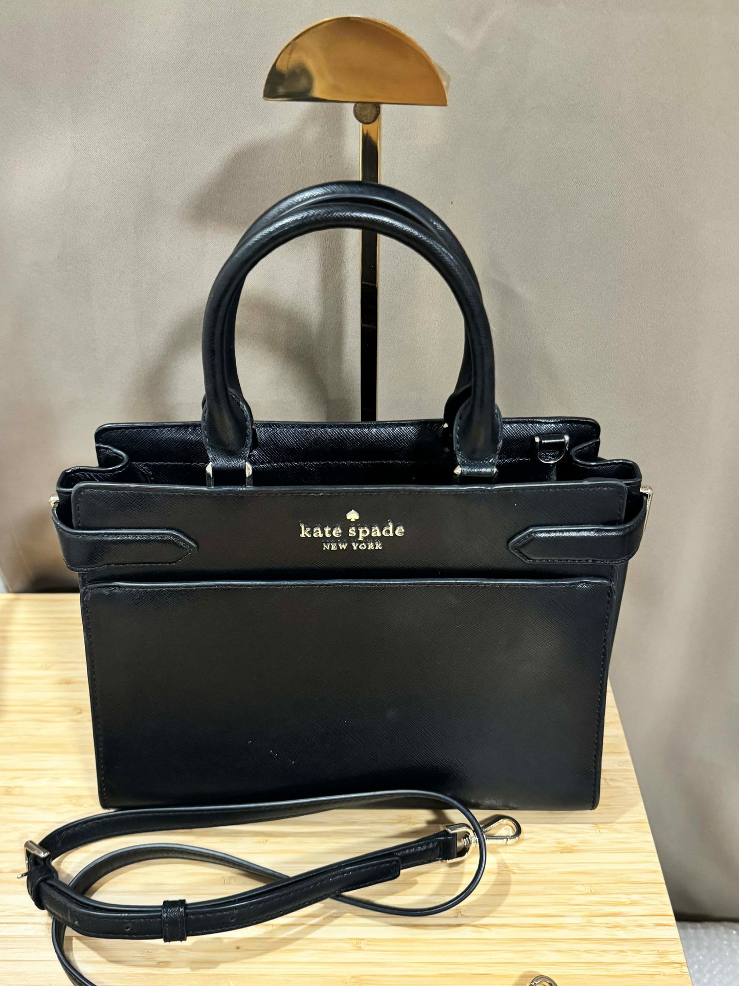 ORIG Preloved KS Staci Medium Satchel Black Bag
