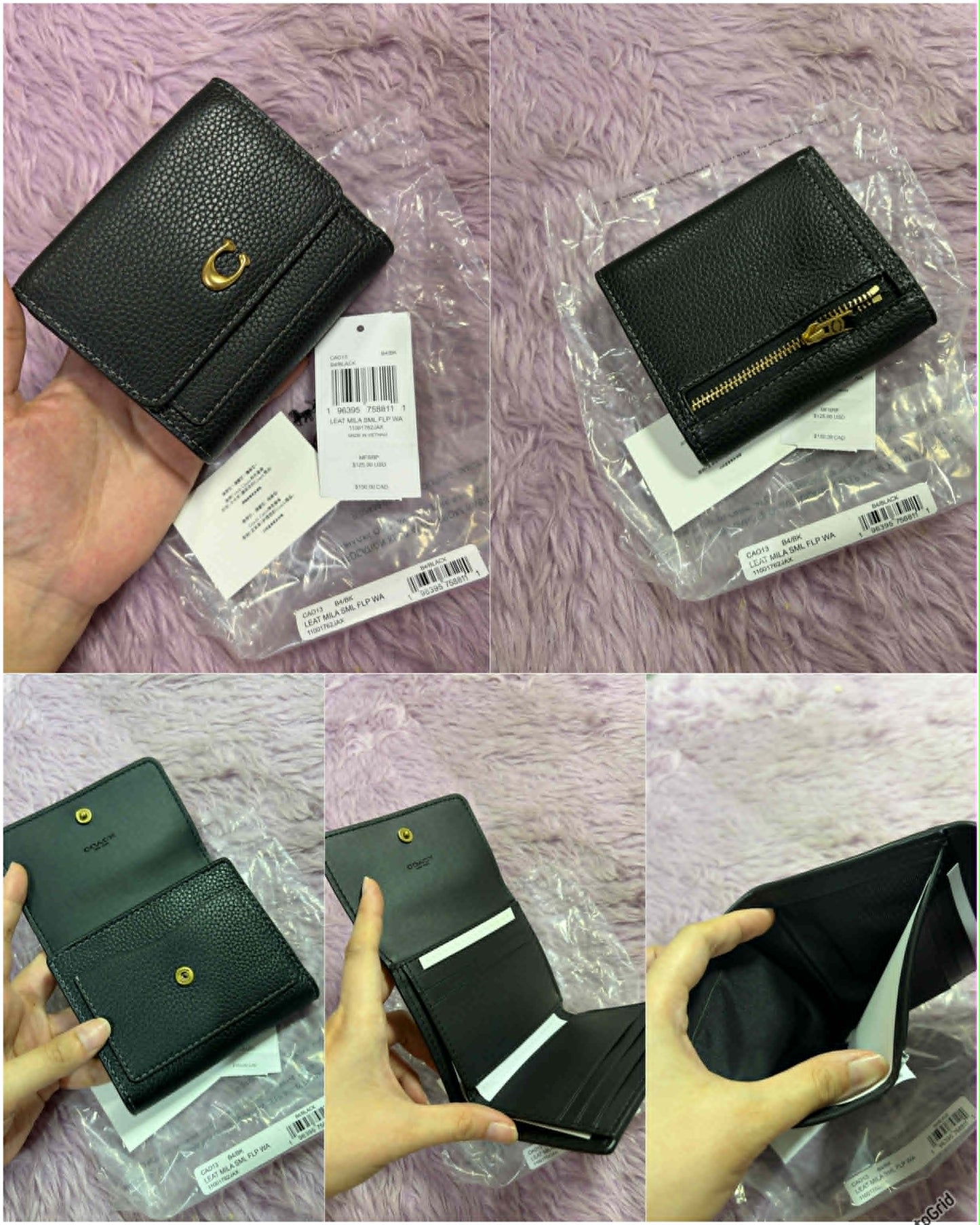 ORIG & IMPORTED CCH Retail Mila Small Flap Trifold Black/Beige/Taupe/Brown Wallet