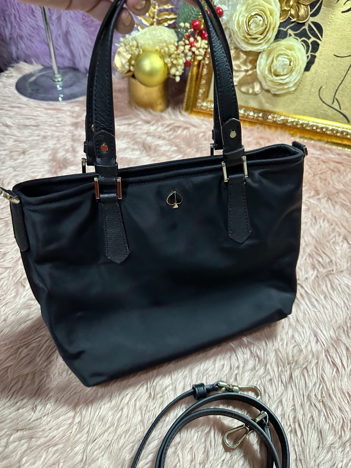 ORIG Preloved KS Retail Taylor Small Crossbody Tote Nylon Bag in Black
