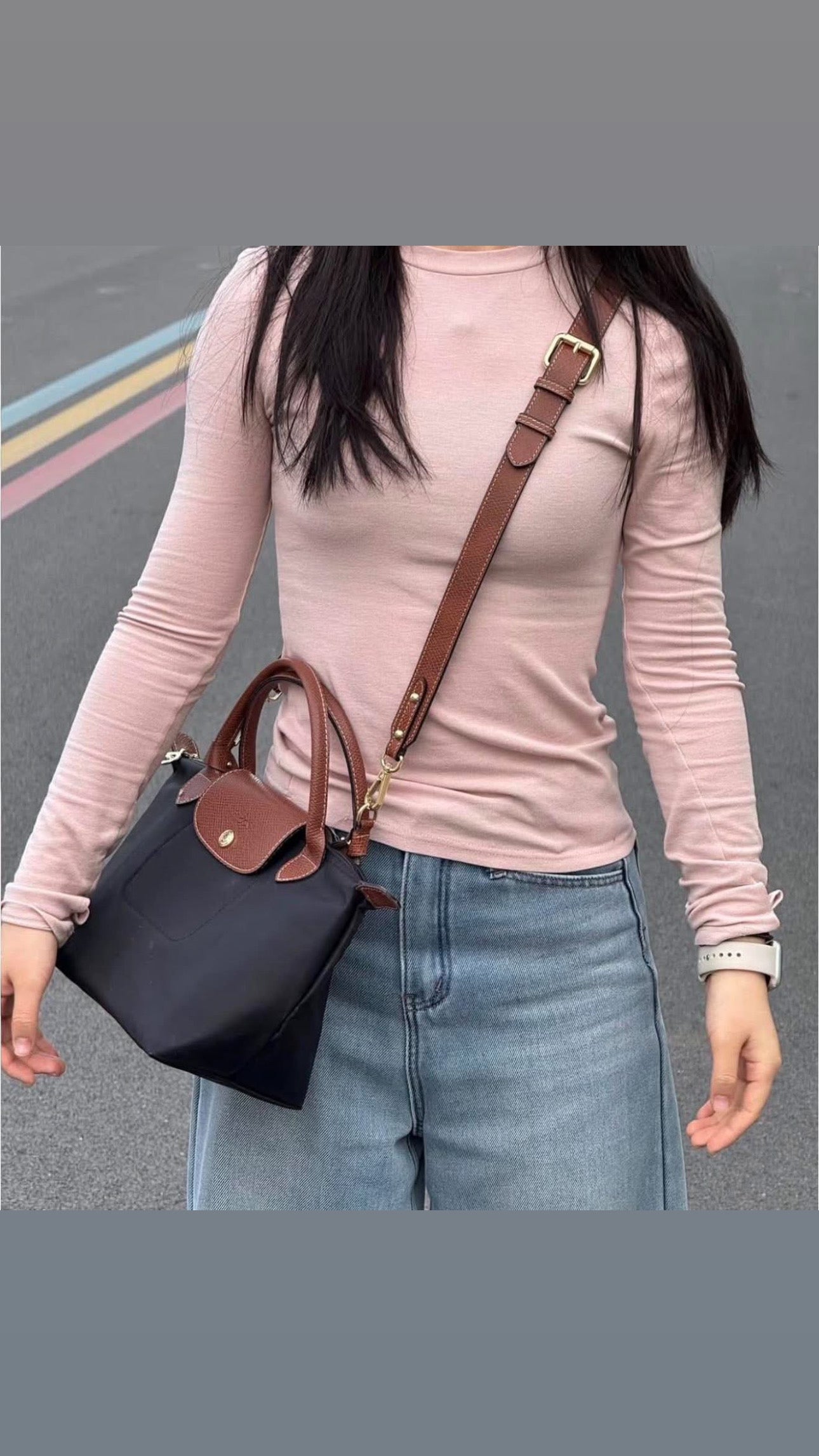 ORIG & IMPORTED Longchamp LC Le Pliage Small Short Handle Nylon Hand Bag