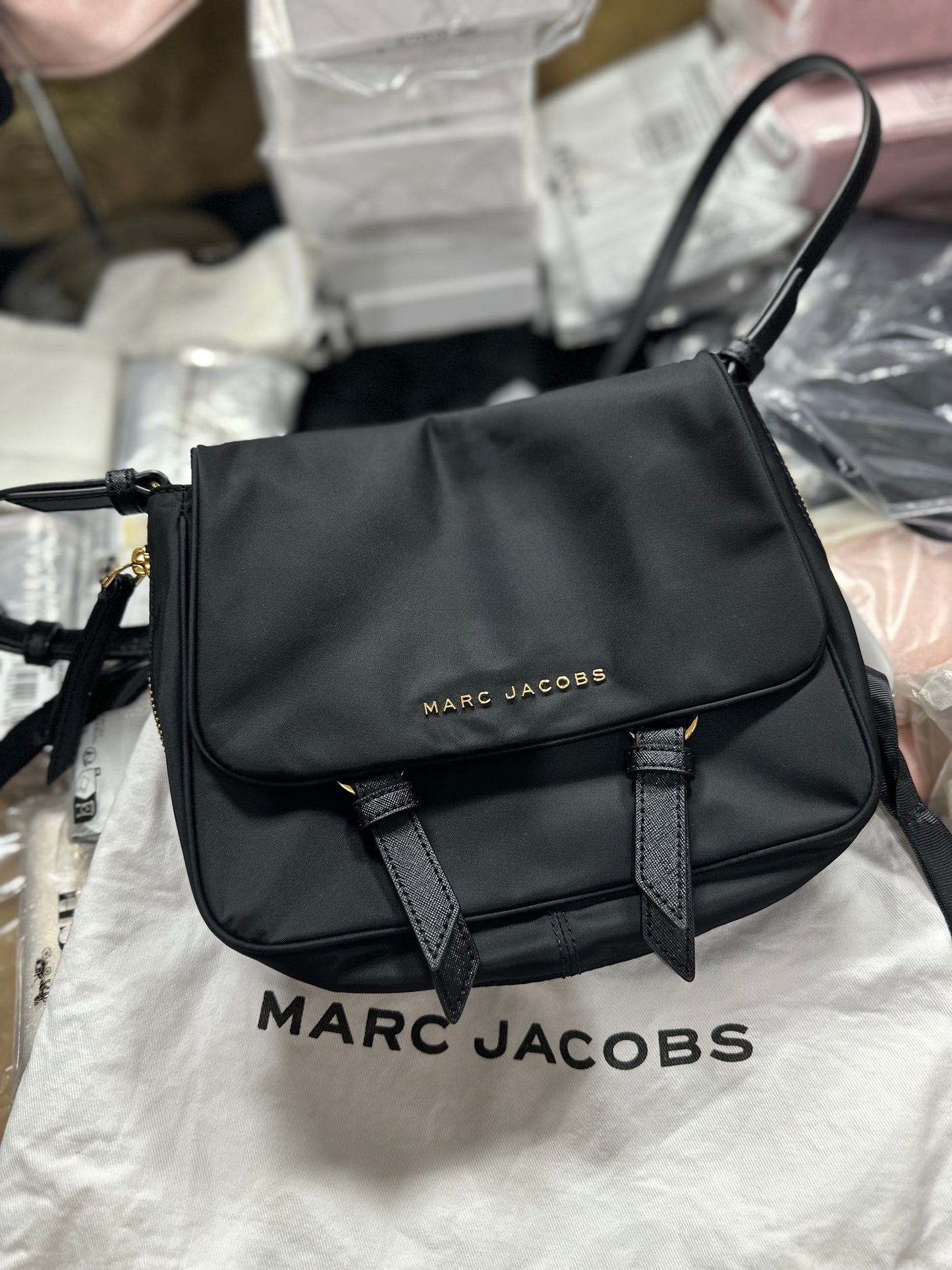 AUTHENTIC/ORIGINAL Marc Jac0bs MJ Preloved Small Messenger Nylon Bag Black